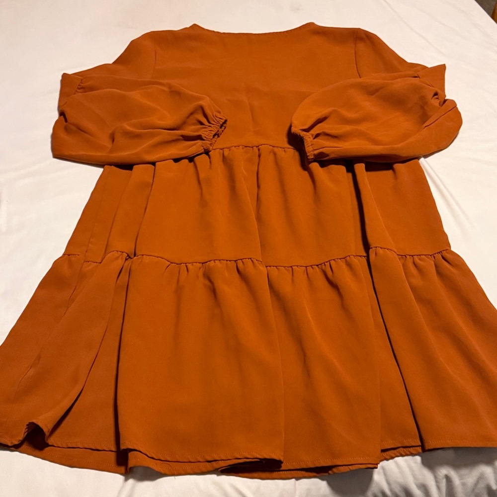 Charming Orange Rust Colored Dress - Picture 5 of 5
